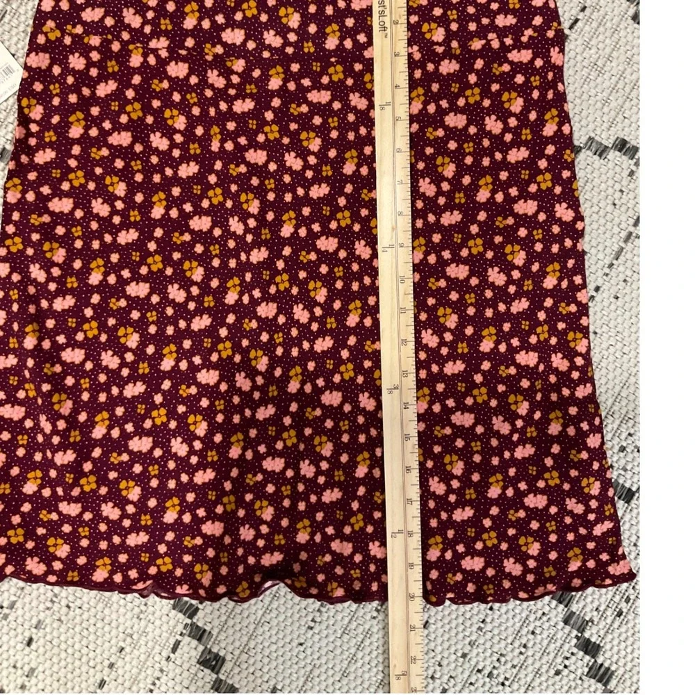 Free People Floral Mini Skirt Plum/Prune Print A-Line Skater Size 6